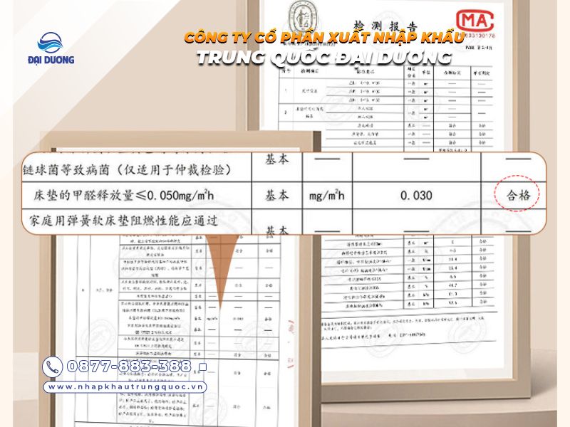 Chứng nhận đệm từ Trung Quốc