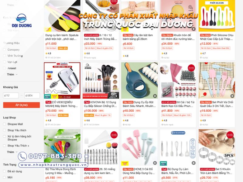 Dụng cụ làm bánh trên shopee