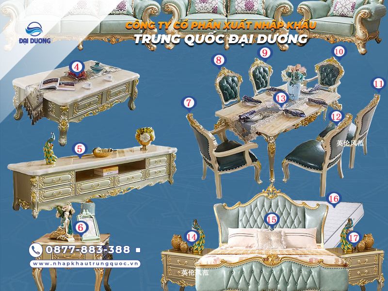 Giường Trung Quốc trong combo nội thất hoàn thiện