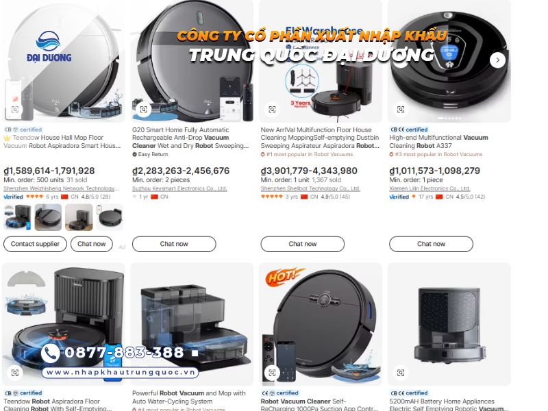 Nguồn hàng robot hút bụi Trung Quốc trên Alibaba