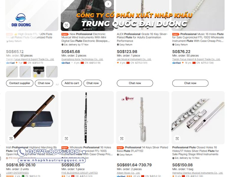 Nguồn hàng sáo trên Alibaba