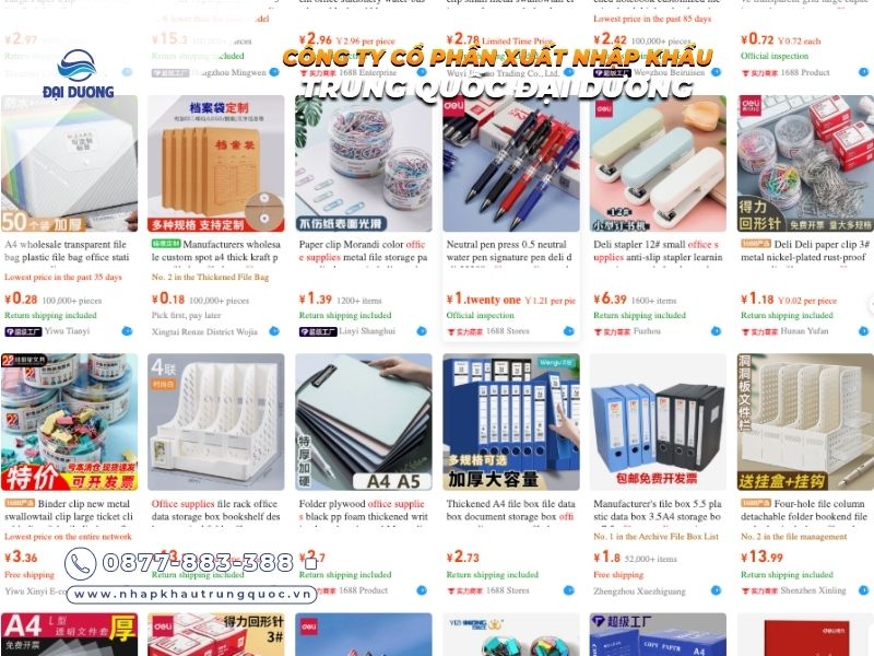 Dụng cụ văn phòng phẩm cơ bản từ Trung Quốc
