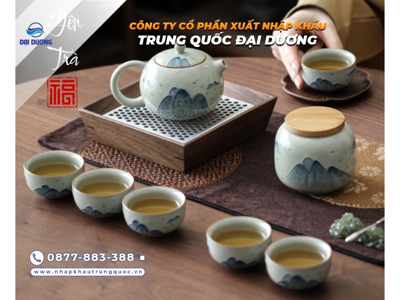 Bộ ấm trà gốm sứ Trung Quốc