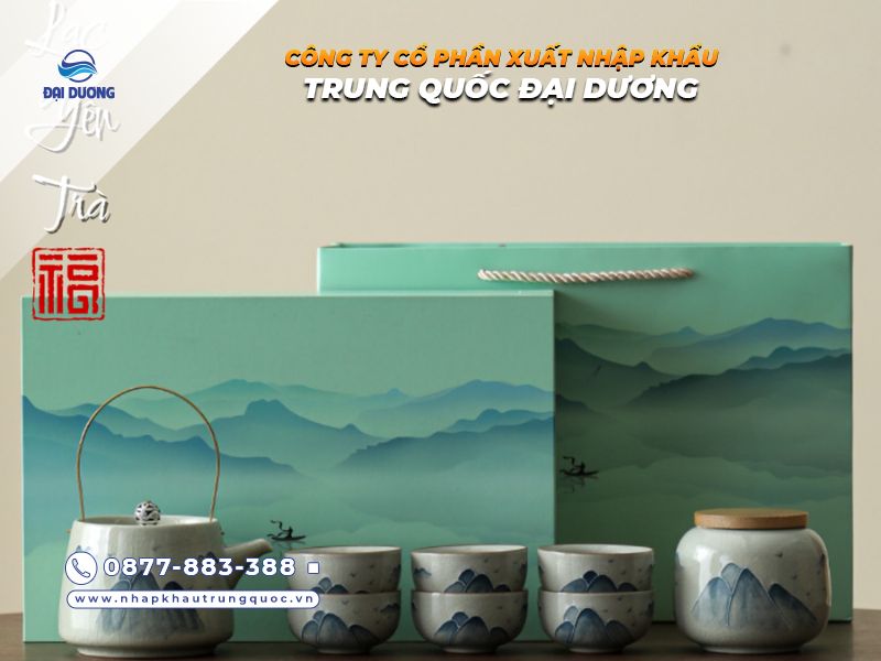 Bộ ấm trà gốm sứ Trung Quốc