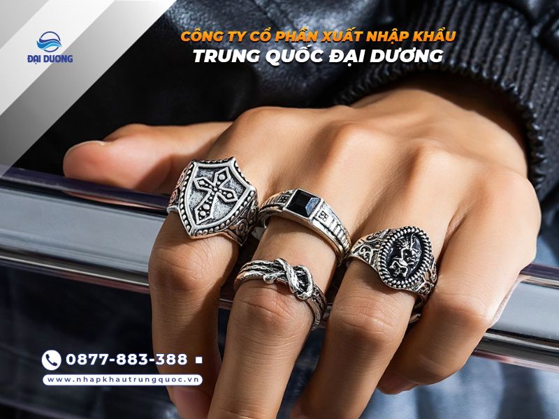 Phụ kiện nhẫn bạc nam từ Trung Quốc hottrend 