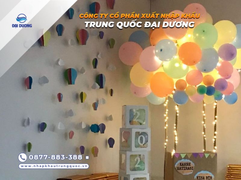 Nên nhập bóng bay trang trí từ Trung Quốc
