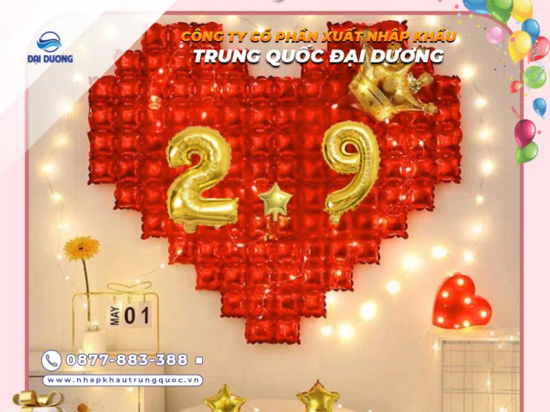 Nên nhập bóng bay trang trí từ Trung Quốc