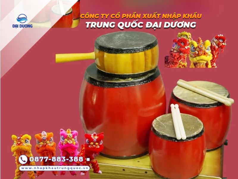 Trống múa lân Trung Thu cho bé từ Trung Quốc