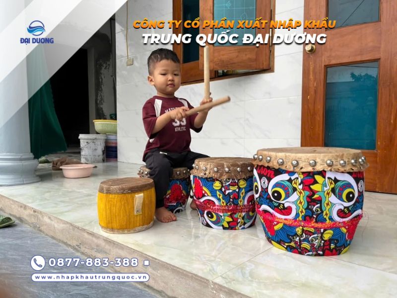 Trống múa lân Trung Thu cho bé từ Trung Quốc