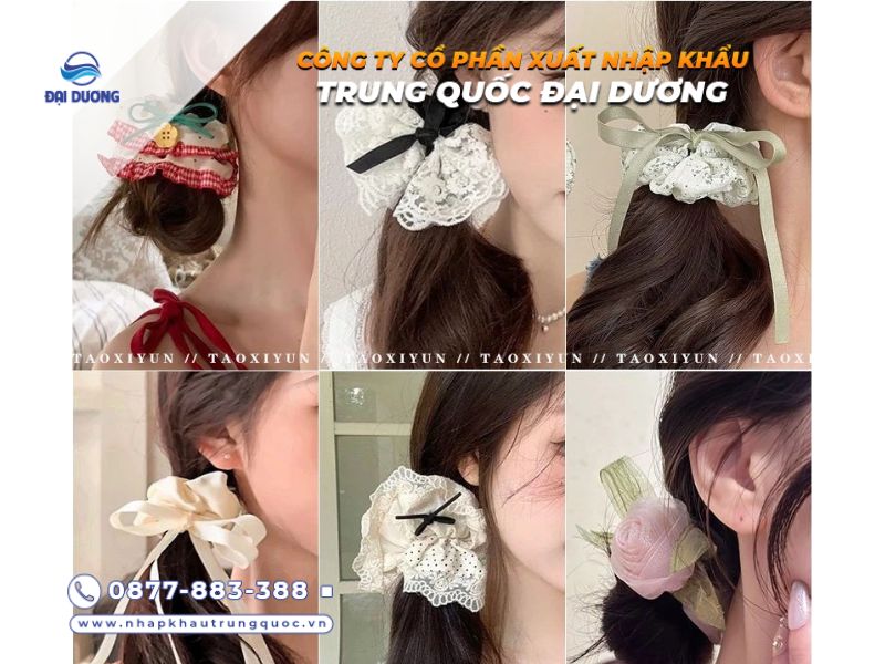Dây buộc tóc nữ Trung Quốc đa dạng mẫu dễ nhập dễ bán