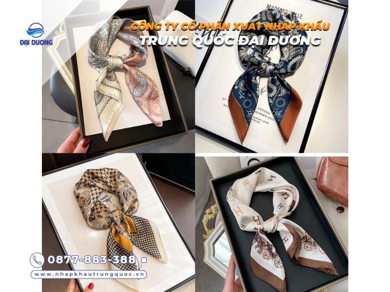 Khăn lụa quàng cổ nữ Trung Quốc đa dạng mẫu dễ nhập kinh doanh