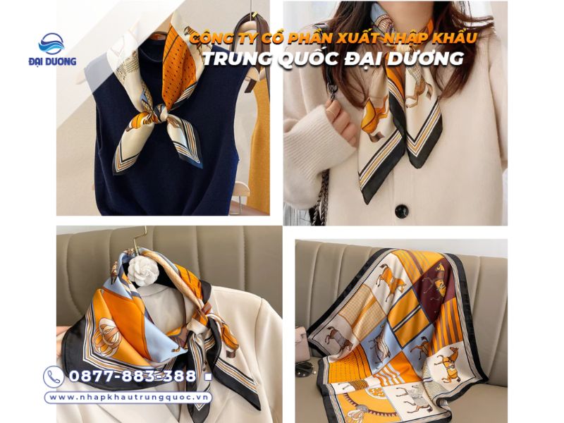 Khăn lụa quàng cổ nữ Trung Quốc đa dạng mẫu dễ nhập kinh doanh