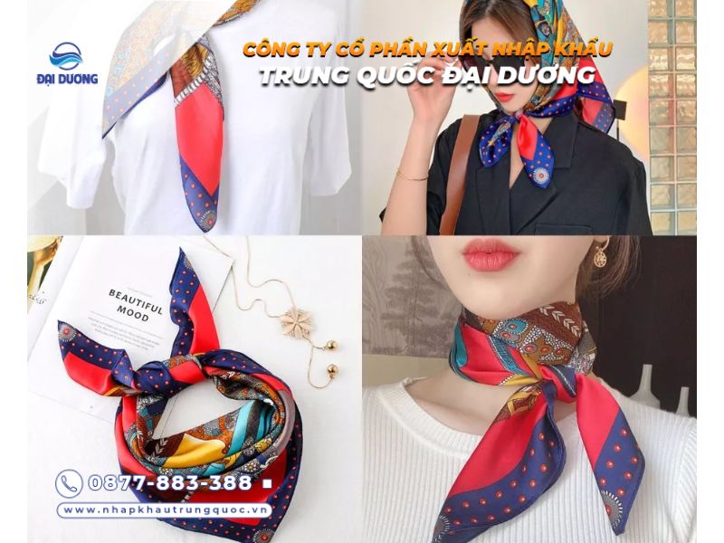 Khăn lụa quàng cổ nữ Trung Quốc đa dạng mẫu dễ nhập kinh doanh