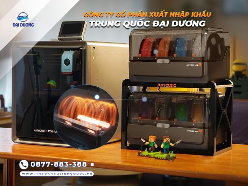 Máy in 3D nhập khẩu từ Trung Quốc nhỏ gọn, tiện dụng