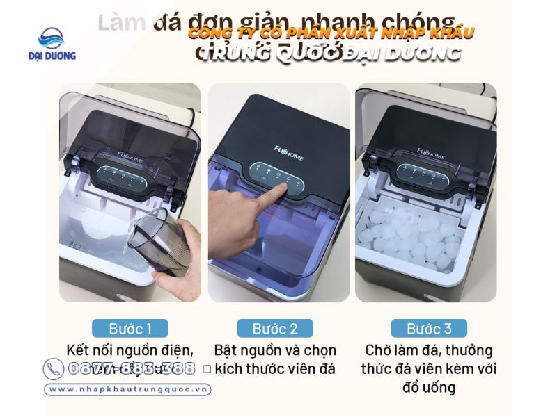 Máy làm đá viên mini Trung Quốc nhỏ gọn, đa dạng mẫu mã